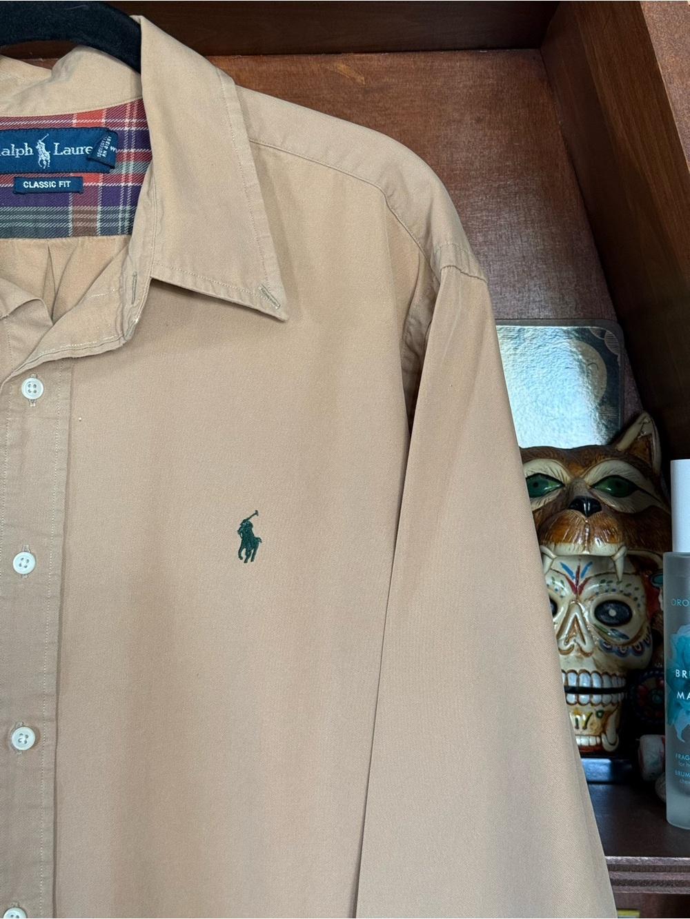 Ralph Lauren - Vintage Classic Fit Button Down - Tan / Brown Polo - Men’s xL